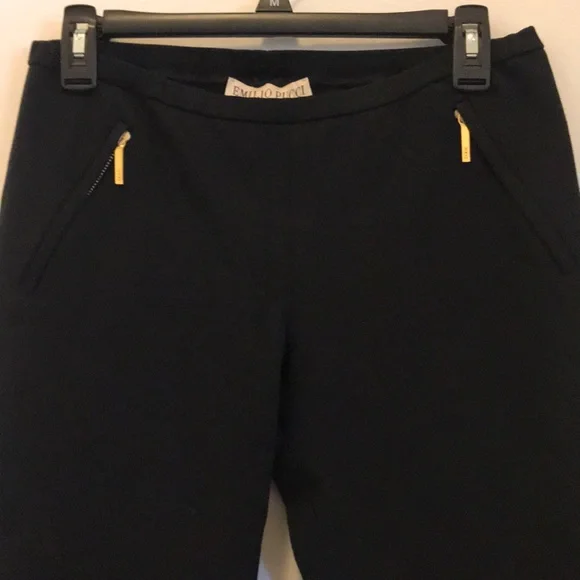 Emilio Pucci Black Pants with Gold Accents - Picture 2 of 8